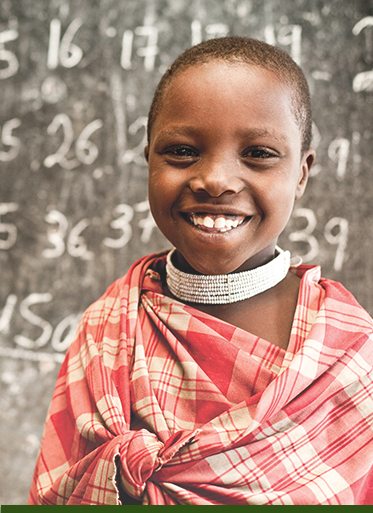 African kid learning numbers
