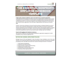 template the essential nonprofit employee handbook template