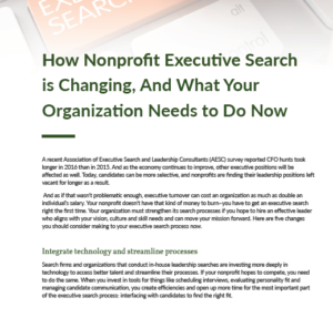 nonprofit executive search