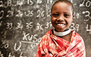 African Child Learning Numbers at School
