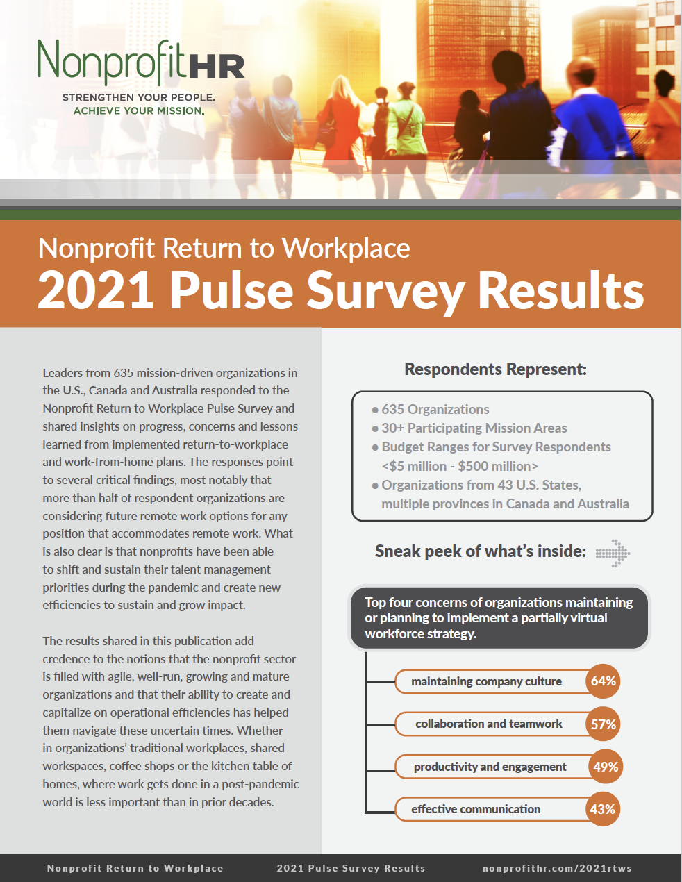 Nonprofit Return to Workplace 2021 Pulse Survey Results
