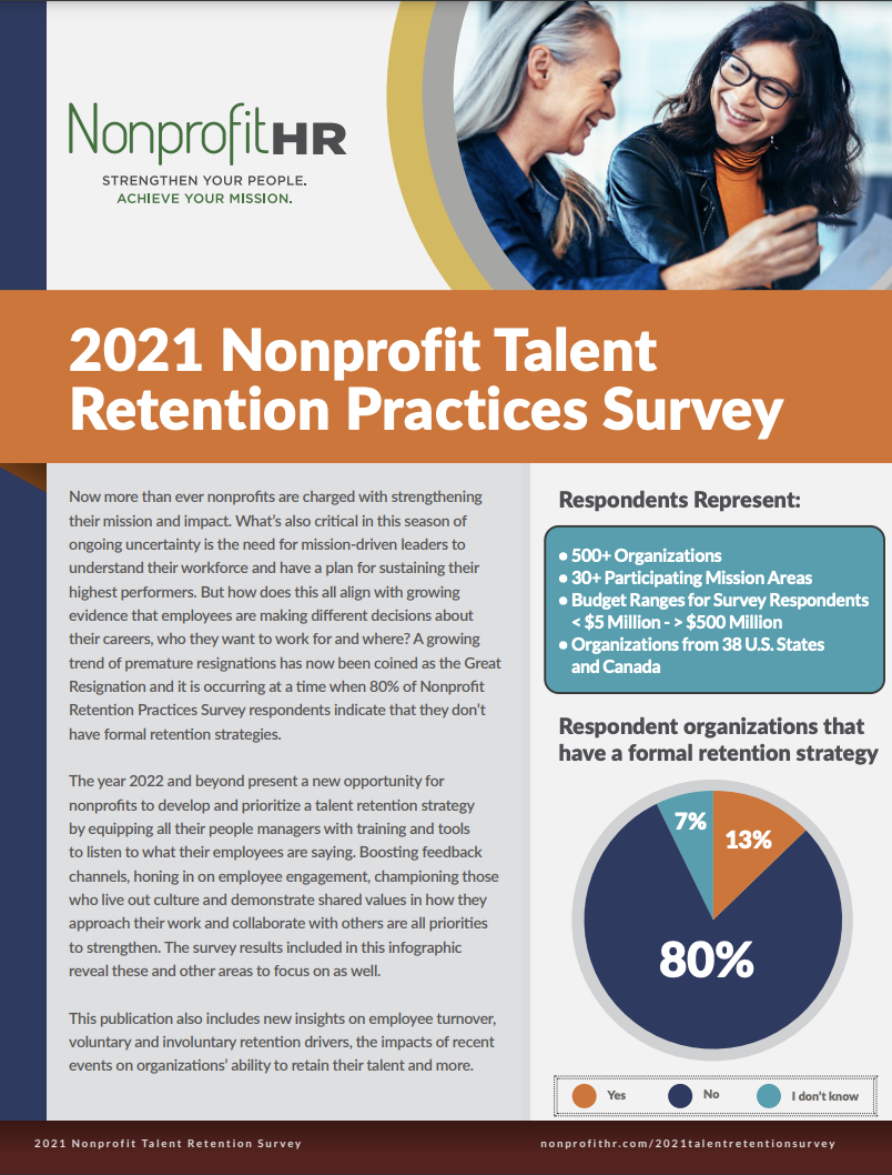 Pamphlet for 2021 Nonprofit Talent Retention Practices Survey