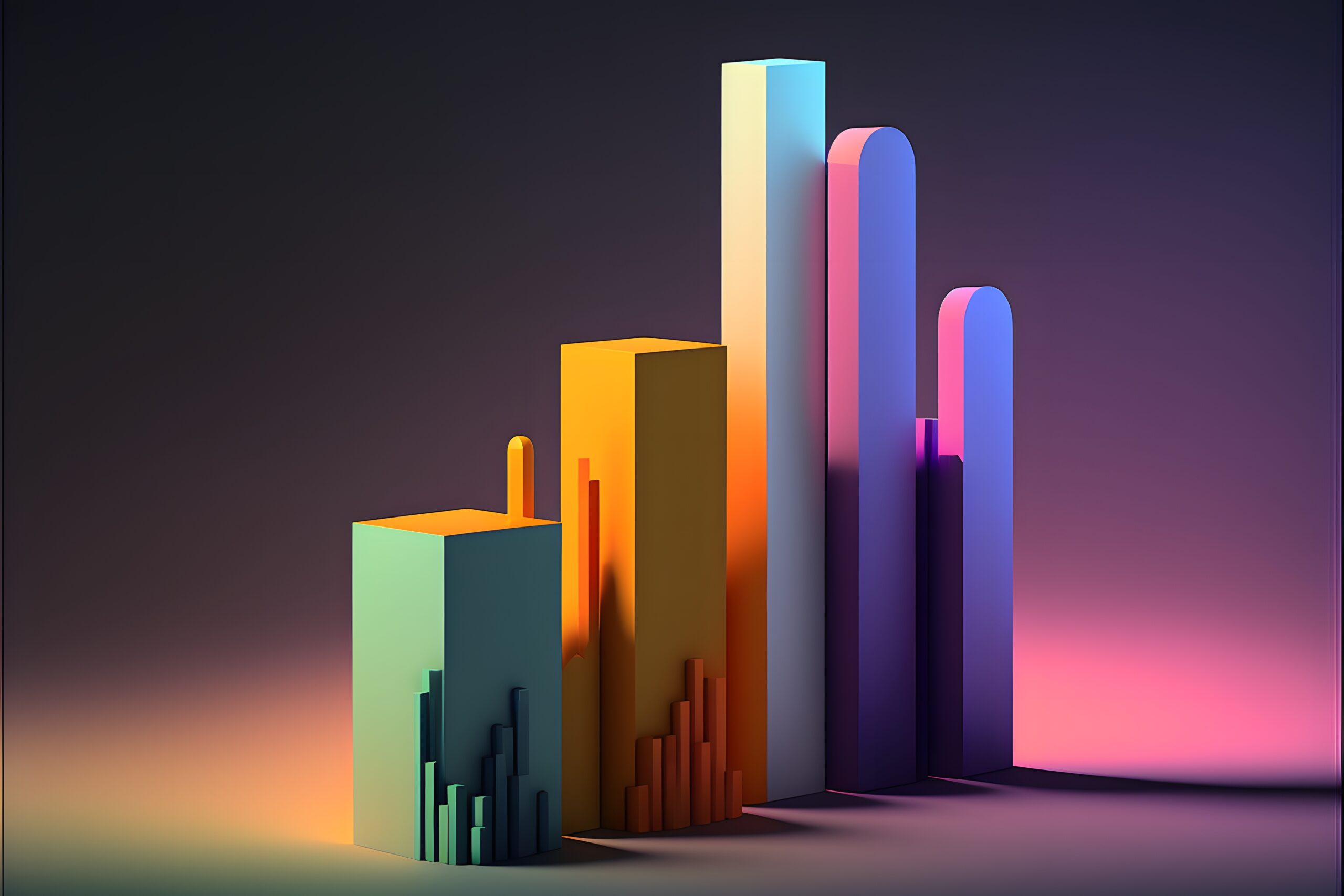 Modern histogram. 3D. Business Presentation Illustrations. Trend