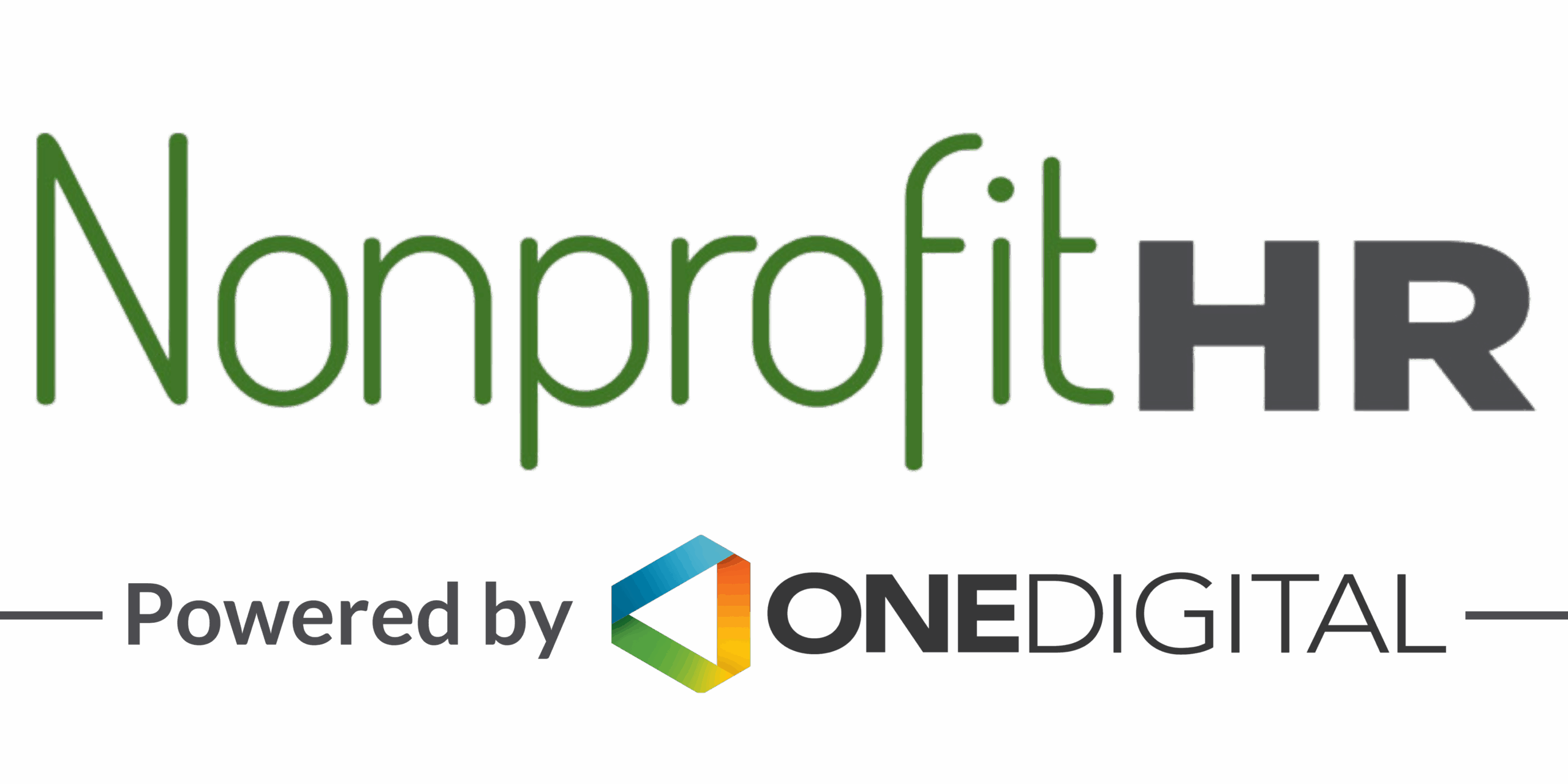 Nonprofit HR Logo with Powered by OneDigital Logo